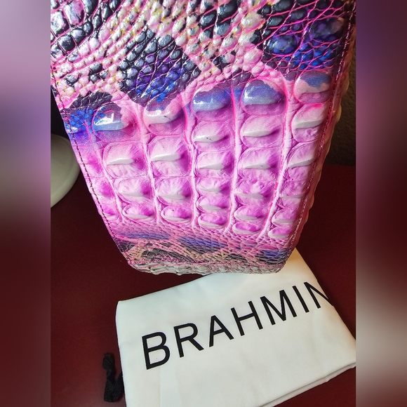 Brahmin Pink Cobra Bekka Shoulder Bag & Veronica Wallet Set NWT - Picture 8 of 16